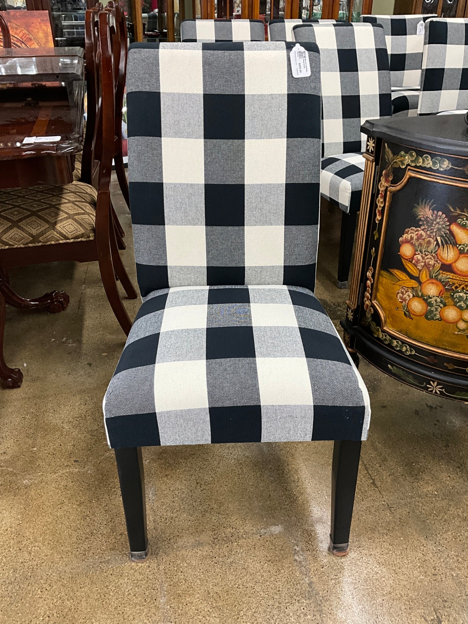 Set of 4 Buffalo Plaid Chair